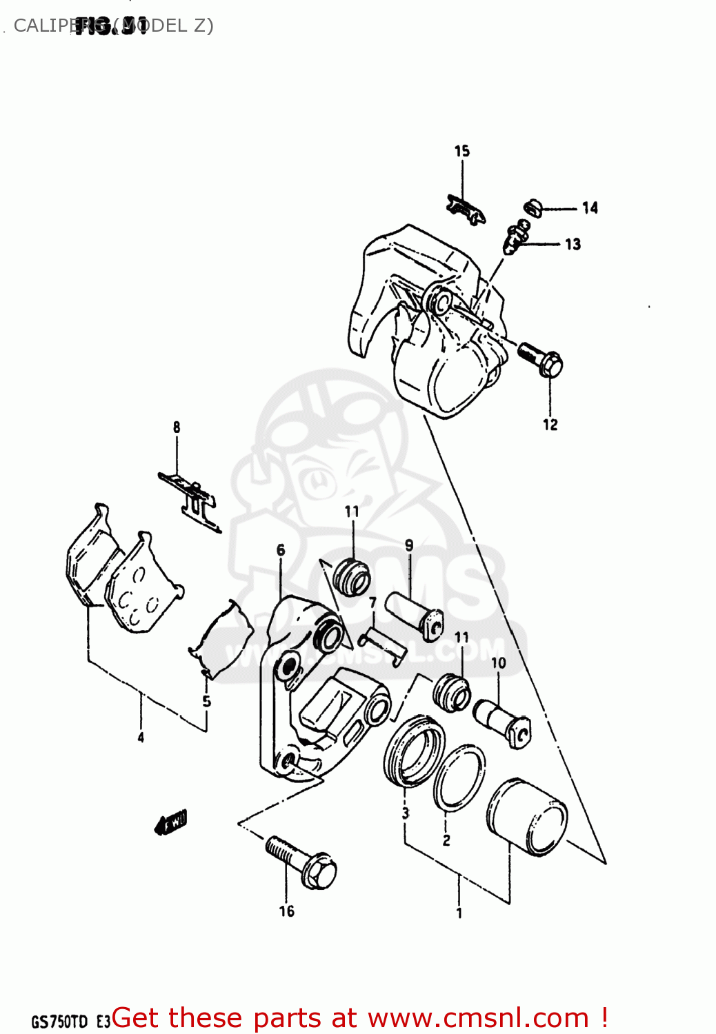 Suzuki GS750T 1982 (Z) USA (E03) CALIPERS (MODEL Z) - buy original ...