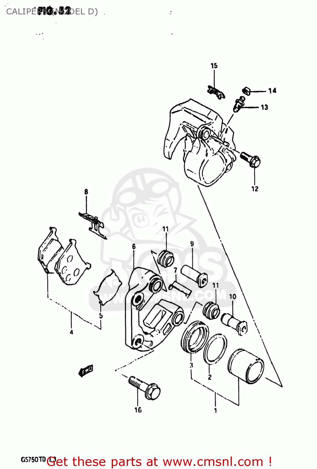 CALIPERS (MODEL D) GS750T 1982 (Z) USA (E03)
