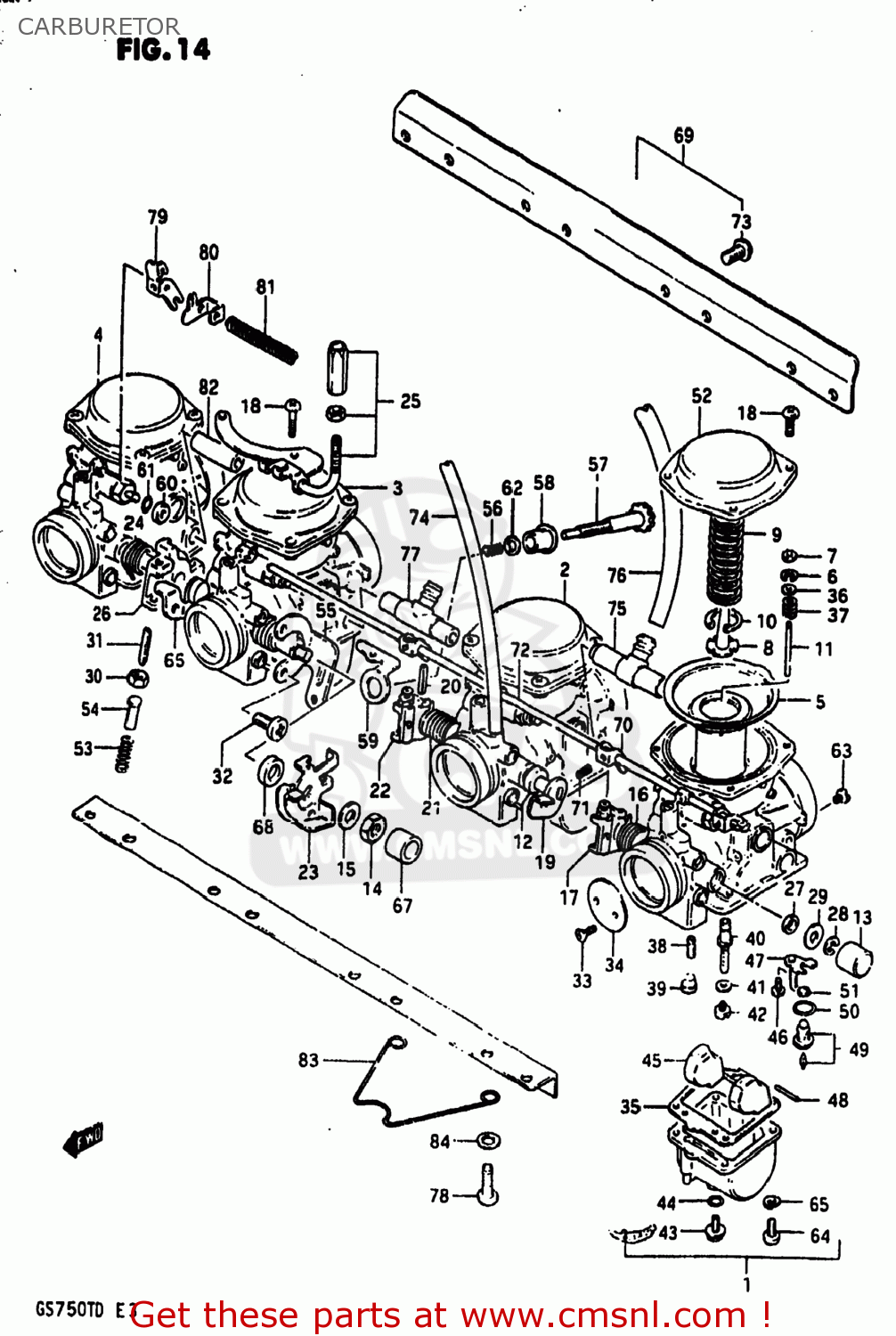 CARBURETOR GS750T 1982 (Z) USA (E03)