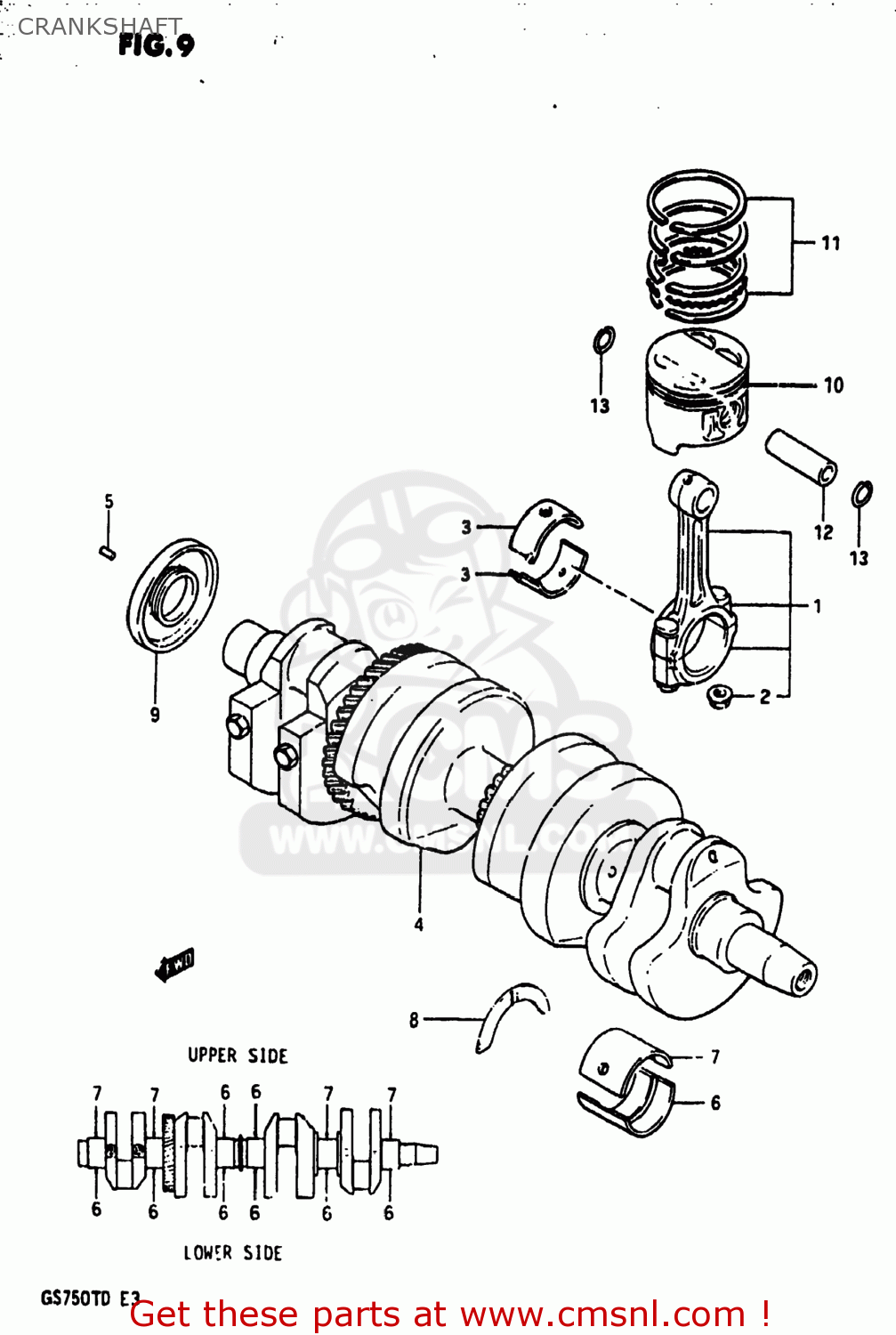 CRANKSHAFT GS750T 1982 (Z) USA (E03)