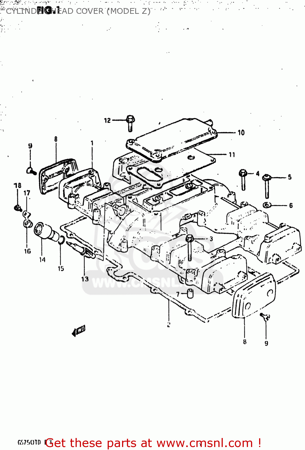 CYLINDER HEAD COVER (MODEL Z) GS750T 1982 (Z) USA (E03)