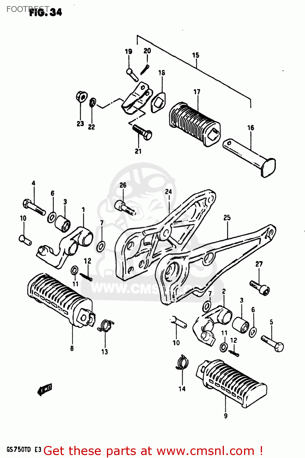 FOOTREST GS750T 1982 (Z) USA (E03)