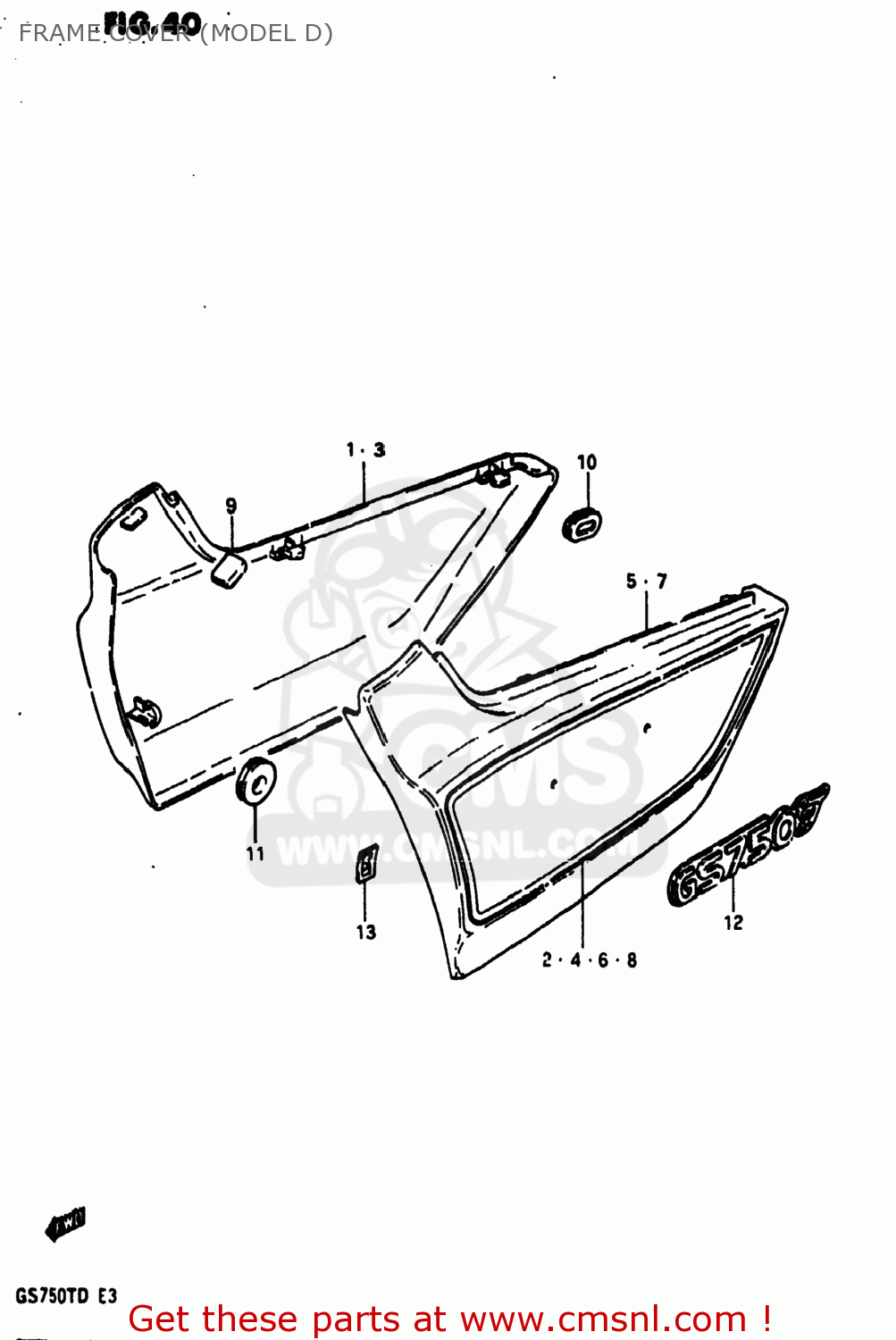 FRAME COVER (MODEL D) GS750T 1982 (Z) USA (E03)
