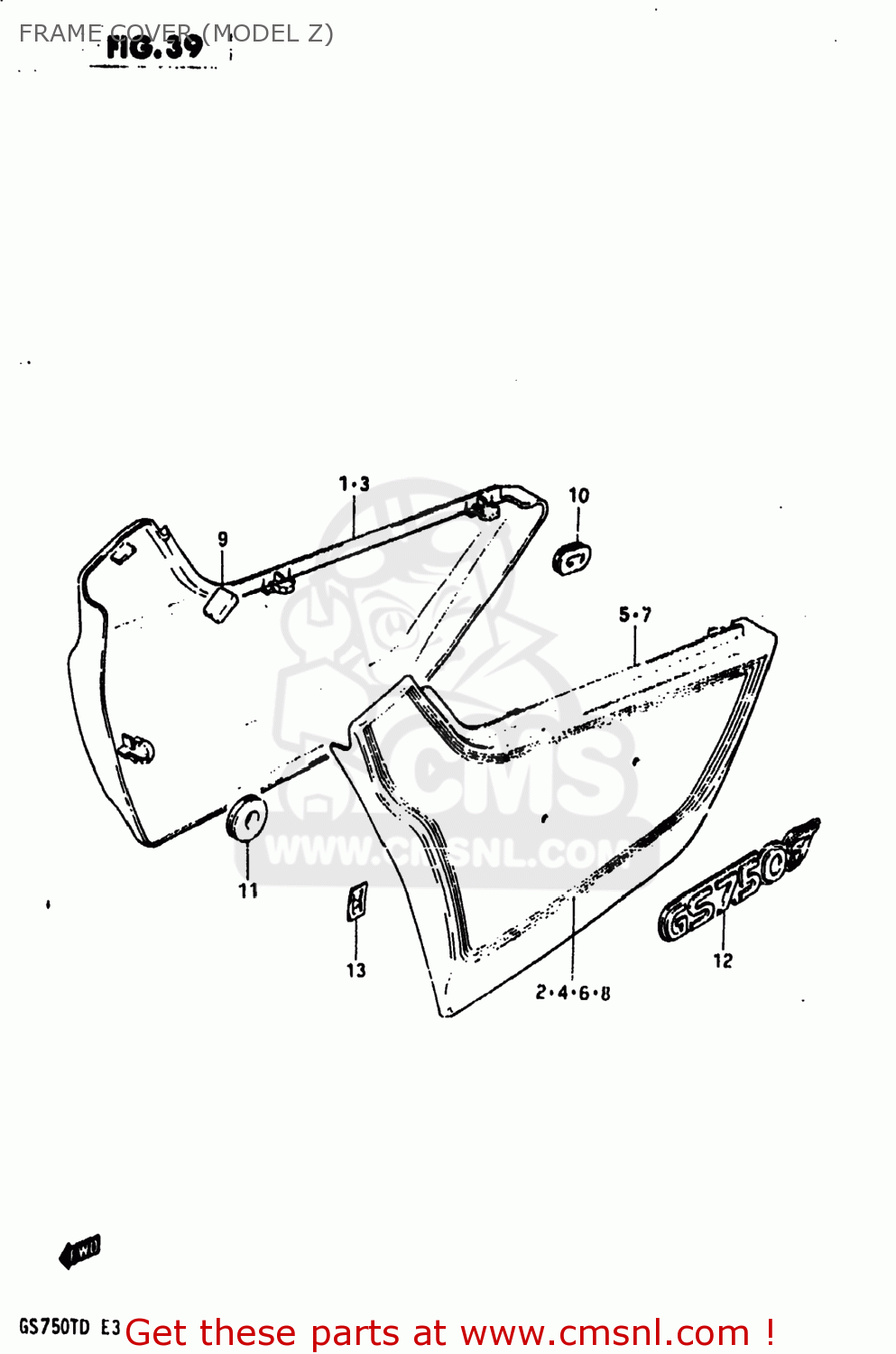 FRAME COVER (MODEL Z) GS750T 1982 (Z) USA (E03)