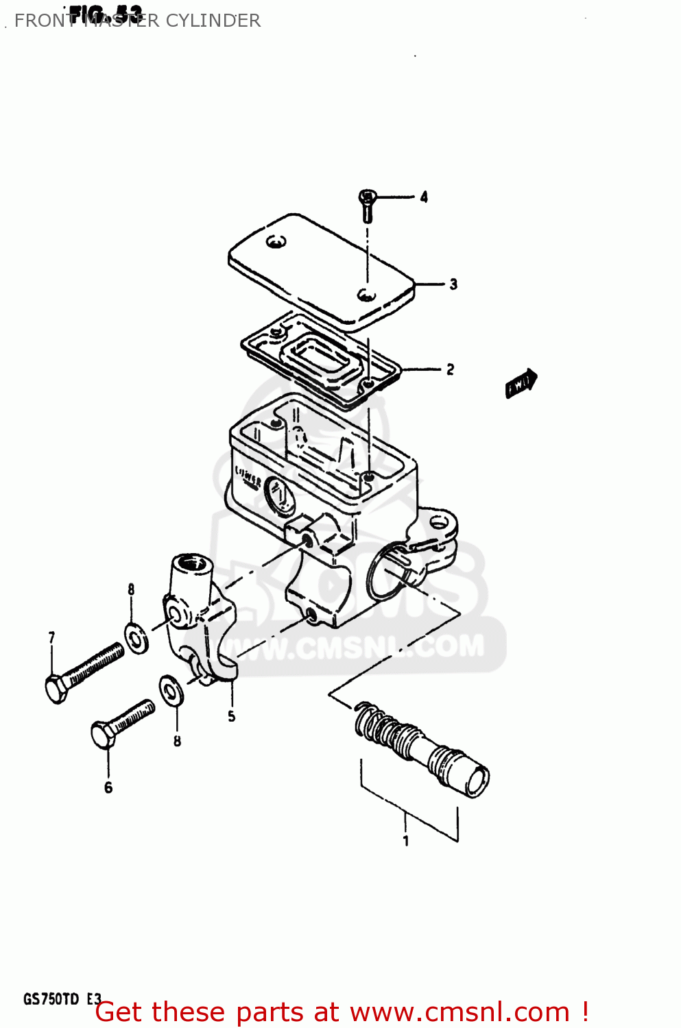 FRONT MASTER CYLINDER GS750T 1982 (Z) USA (E03)