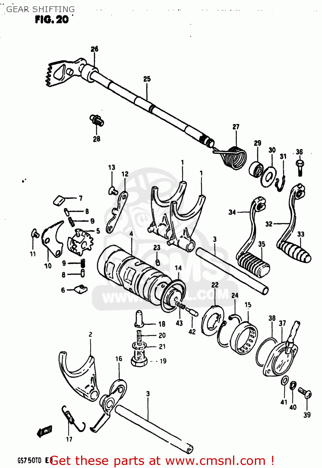 GEAR SHIFTING GS750T 1982 (Z) USA (E03)