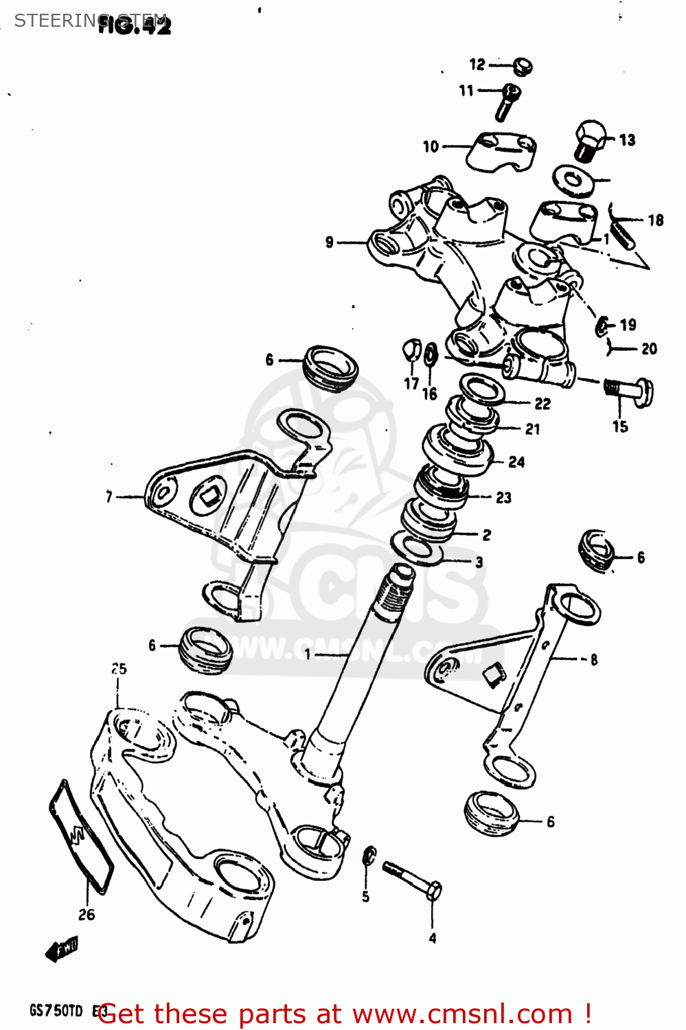 STEERING STEM GS750T 1982 (Z) USA (E03)