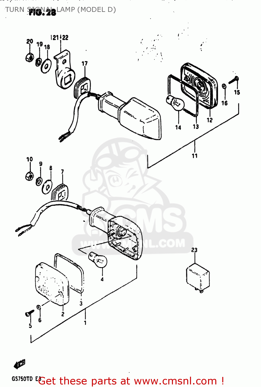 TURN SIGNAL LAMP (MODEL D) GS750T 1982 (Z) USA (E03)