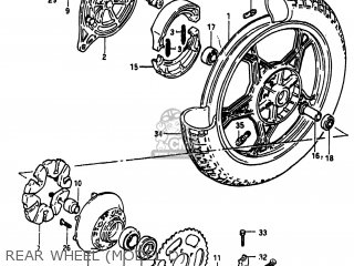 REAR WHEEL (MODEL D) - GS750T 1982 (Z) USA (E03)