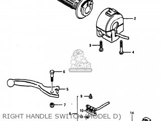 RIGHT HANDLE SWITCH (MODEL D) - GS750T 1982 (Z) USA (E03)