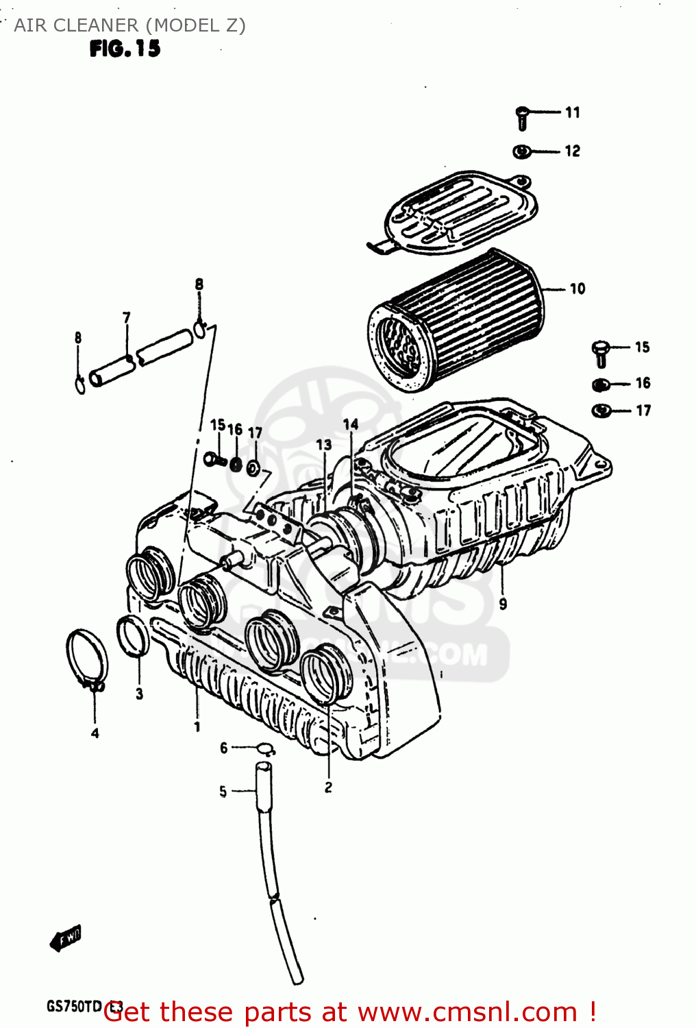 AIR CLEANER (MODEL Z) GS750T 1983 (D) USA (E03)