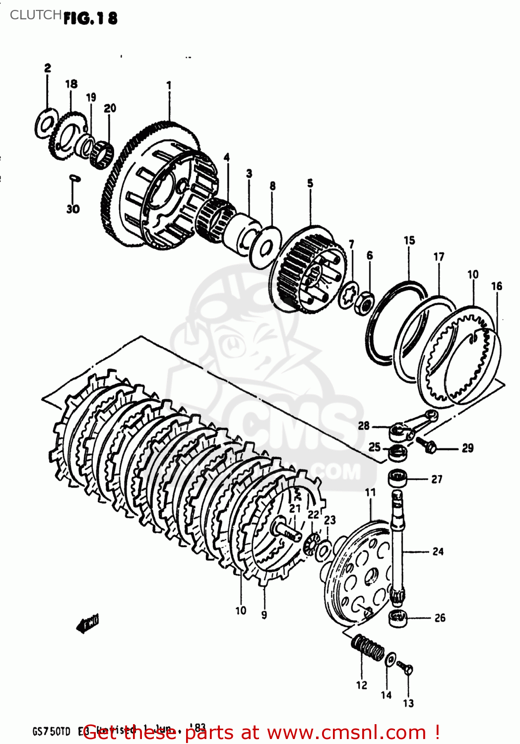 CLUTCH GS750T 1983 (D) USA (E03)