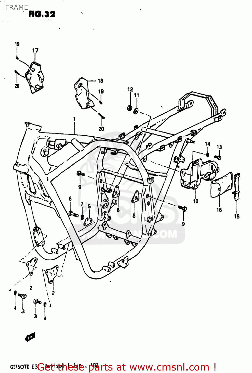 FRAME GS750T 1983 (D) USA (E03)
