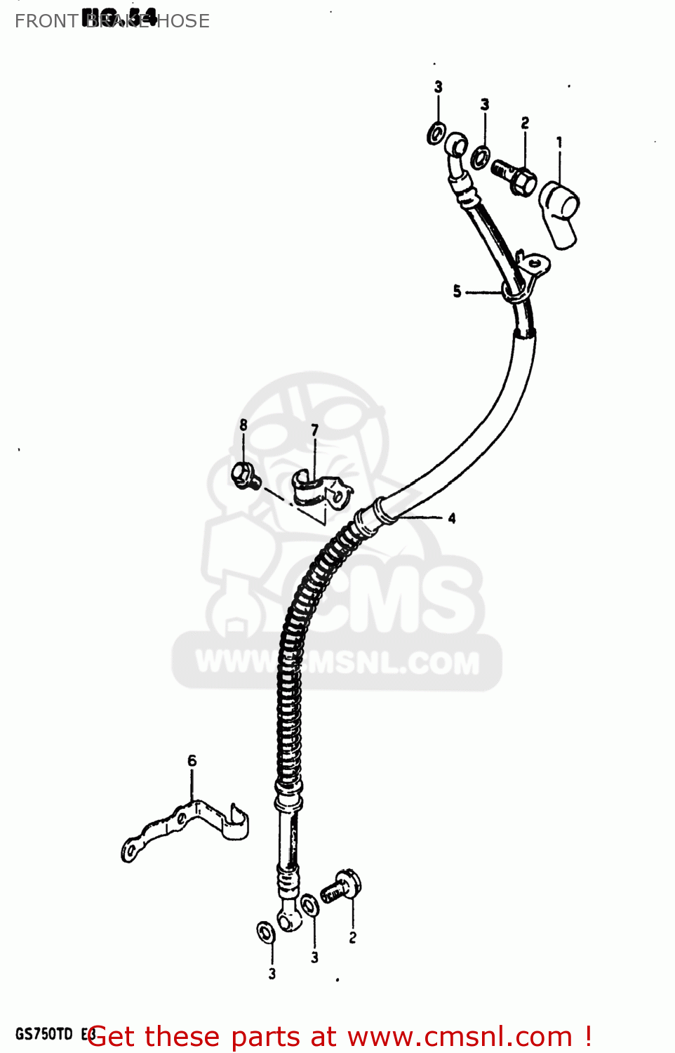FRONT BRAKE HOSE GS750T 1983 (D) USA (E03)