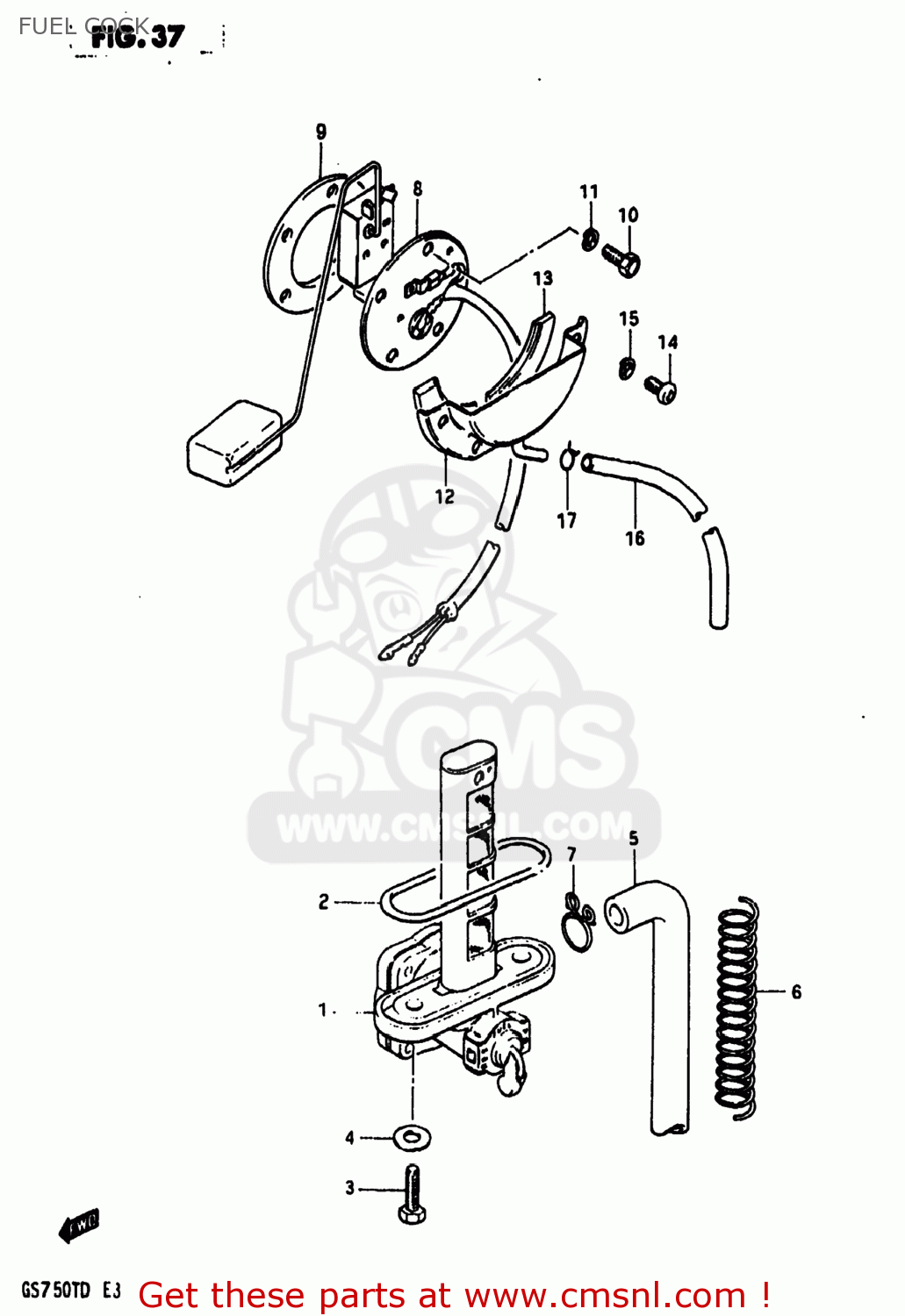 FUEL COCK GS750T 1983 (D) USA (E03)