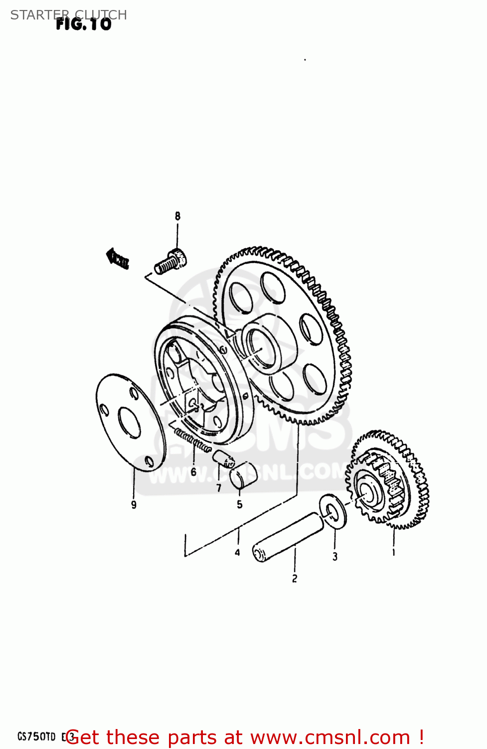 STARTER CLUTCH GS750T 1983 (D) USA (E03)