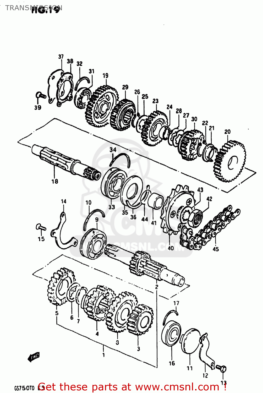 TRANSMISSION GS750T 1983 (D) USA (E03)