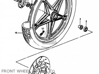 FRONT WHEEL (MODEL D) - GS750T 1983 (D) USA (E03)