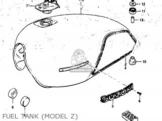 FUEL TANK (MODEL Z) - GS750T 1983 (D) USA (E03)