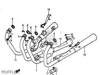 MUFFLER - GS750T 1983 (D) USA (E03)