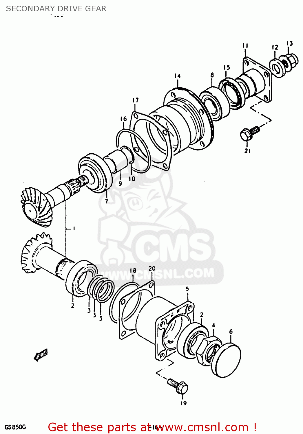 SECONDARY DRIVE GEAR GS850 1986 (G) GENERAL EXPORT (E01)