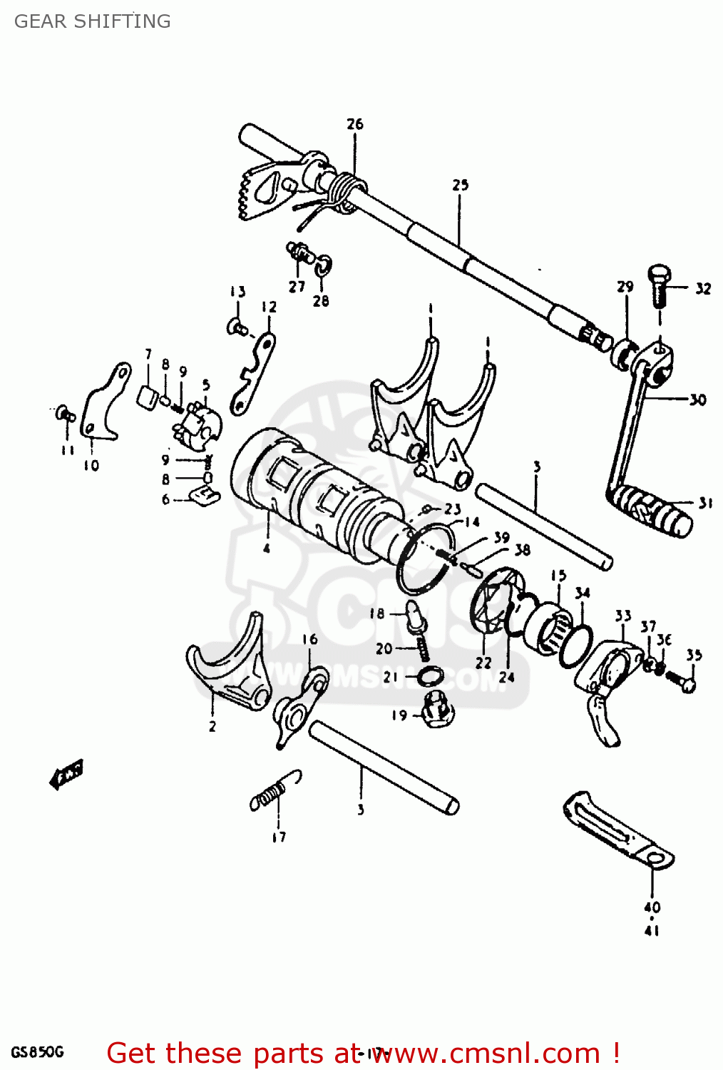 GEAR SHIFTING GS850 1986 (G) GENERAL EXPORT (E01)