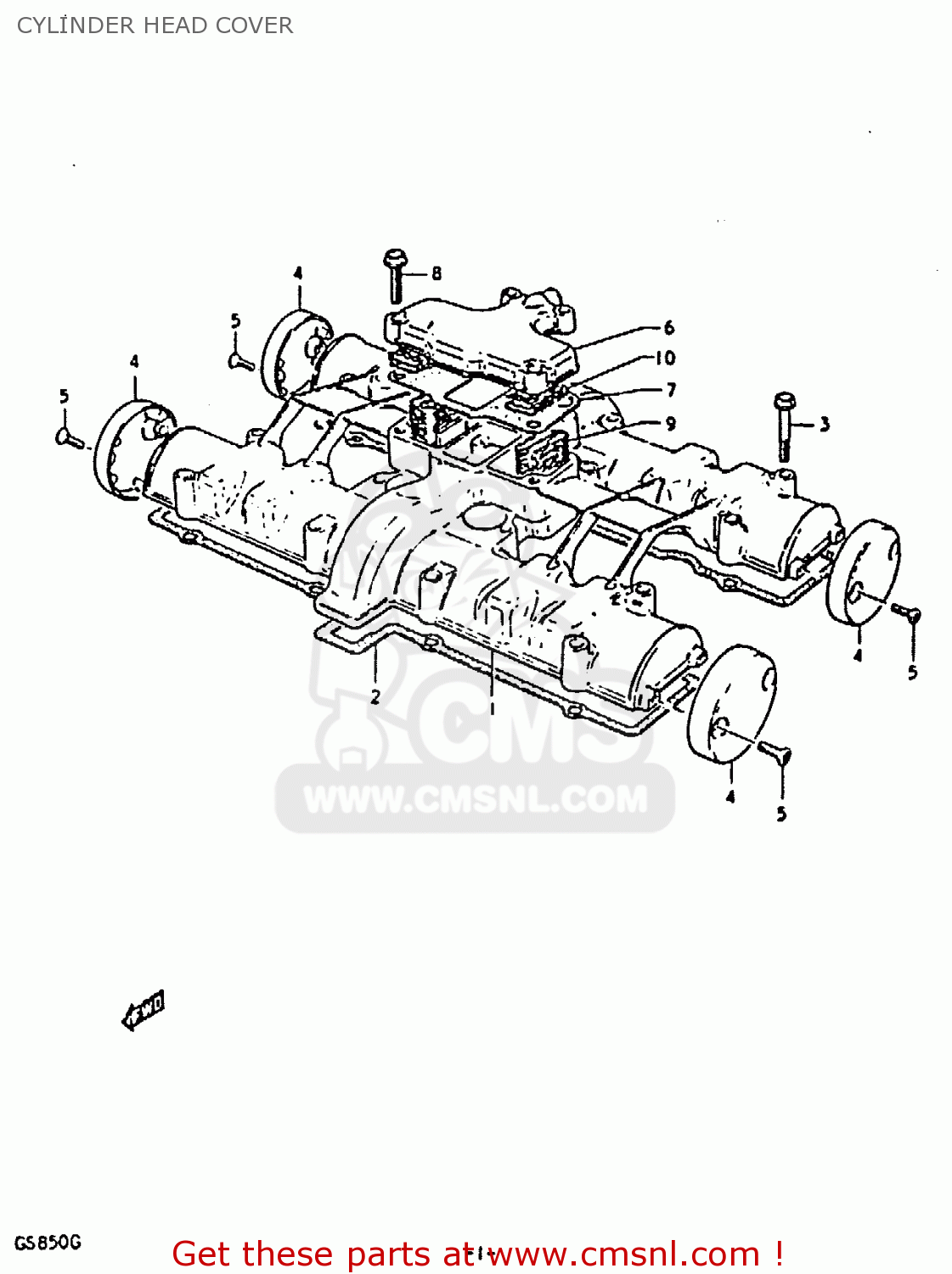 CYLINDER HEAD COVER GS850 1986 (G) GENERAL EXPORT (E01)