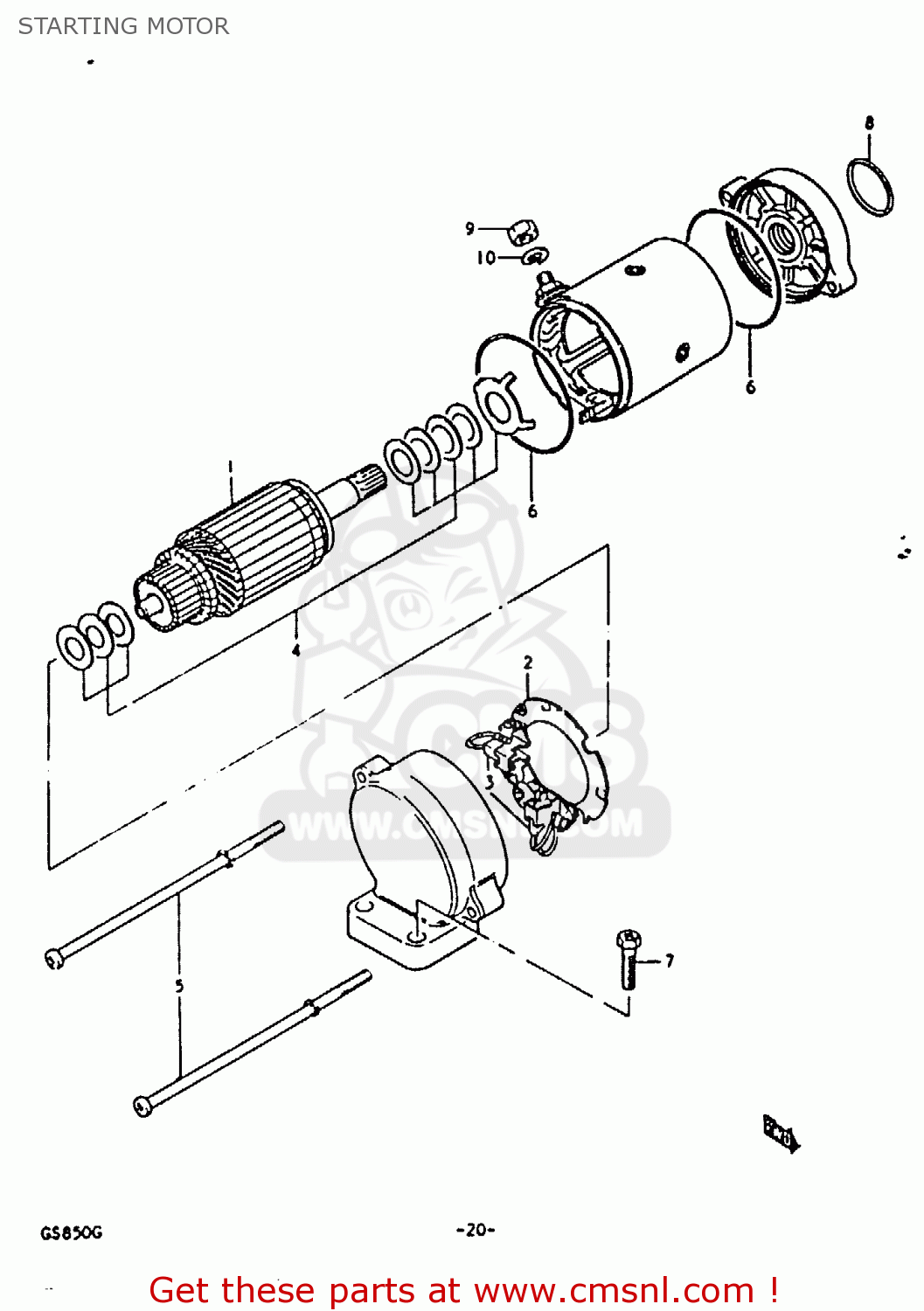 STARTING MOTOR GS850 1986 (G) GENERAL EXPORT (E01)
