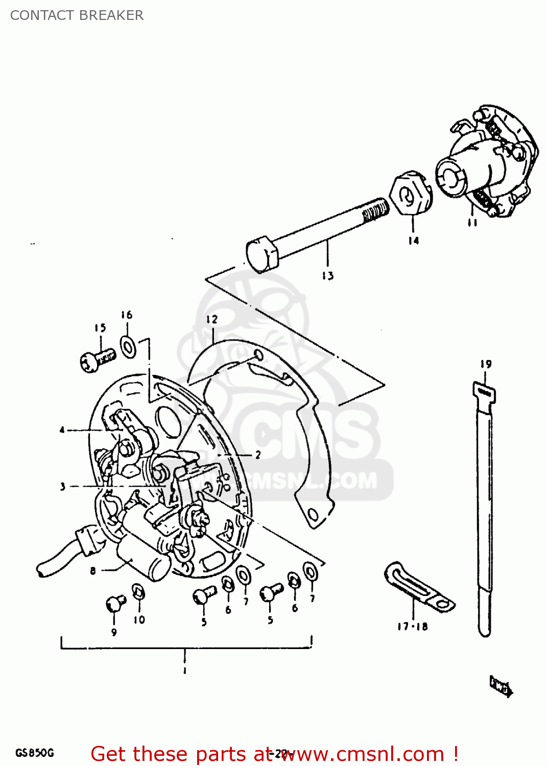 CONTACT BREAKER GS850 1986 (G) GENERAL EXPORT (E01)