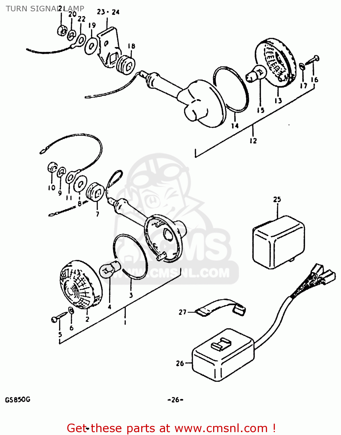 TURN SIGNAL LAMP GS850 1986 (G) GENERAL EXPORT (E01)