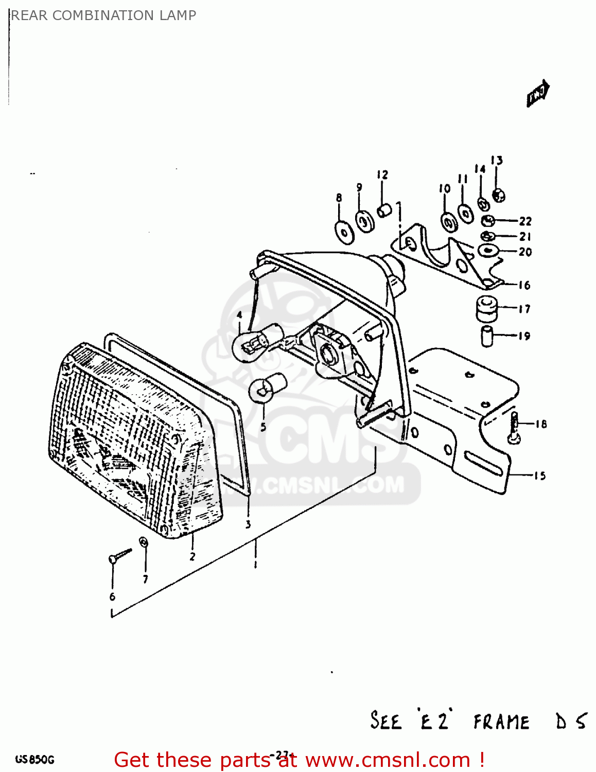 REAR COMBINATION LAMP GS850 1986 (G) GENERAL EXPORT (E01)