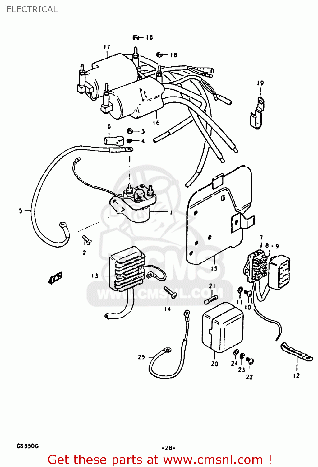 ELECTRICAL GS850 1986 (G) GENERAL EXPORT (E01)