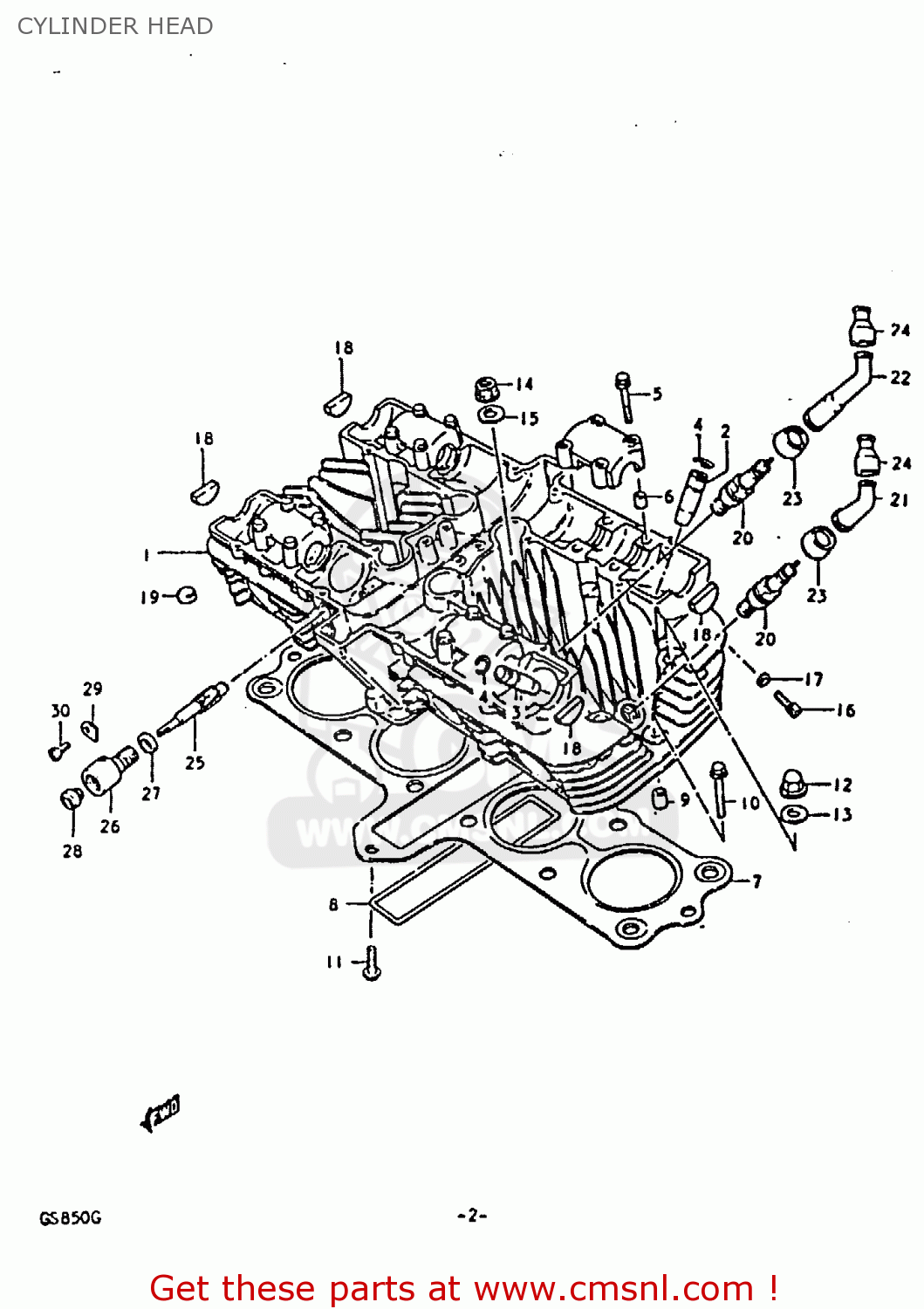 CYLINDER HEAD GS850 1986 (G) GENERAL EXPORT (E01)