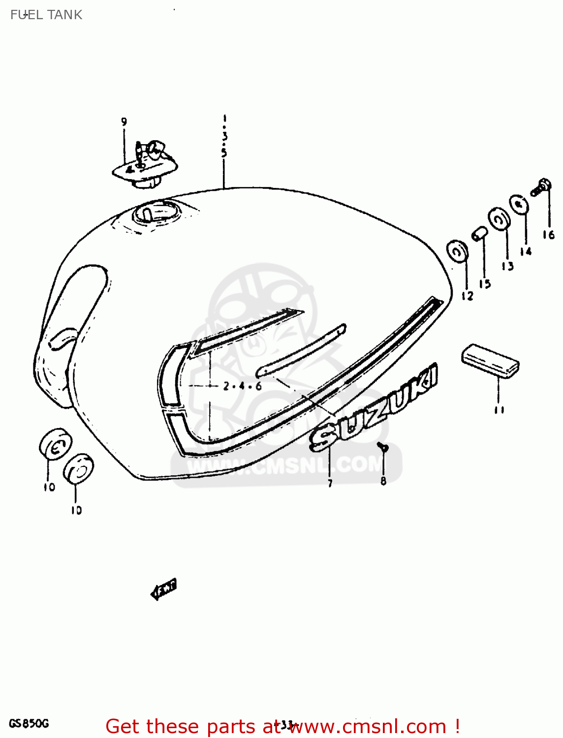 FUEL TANK GS850 1986 (G) GENERAL EXPORT (E01)