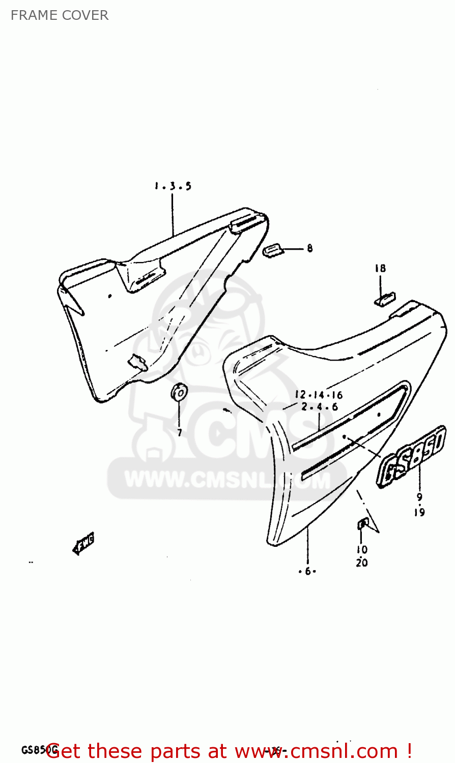 FRAME COVER GS850 1986 (G) GENERAL EXPORT (E01)