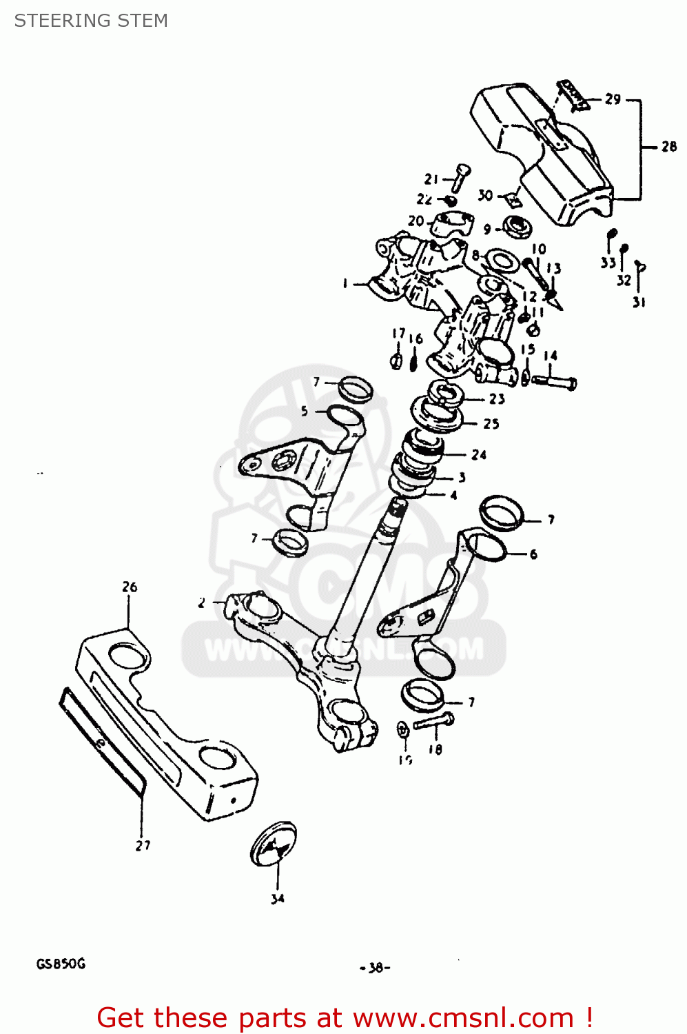 STEERING STEM GS850 1986 (G) GENERAL EXPORT (E01)
