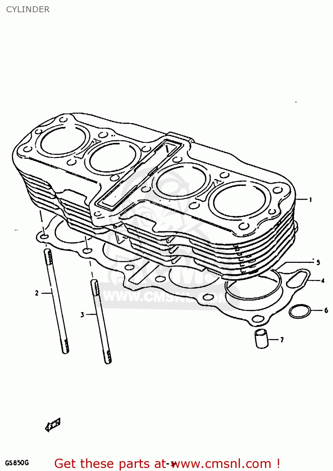CYLINDER GS850 1986 (G) GENERAL EXPORT (E01)
