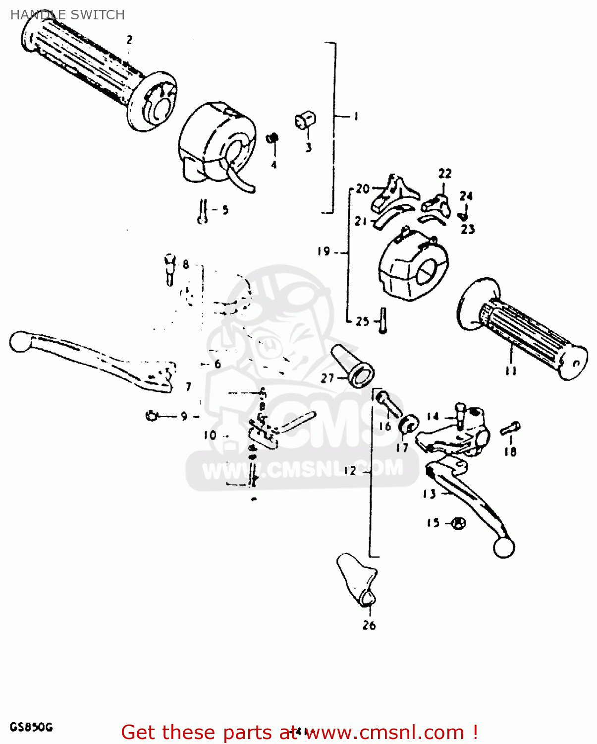 HANDLE SWITCH GS850 1986 (G) GENERAL EXPORT (E01)
