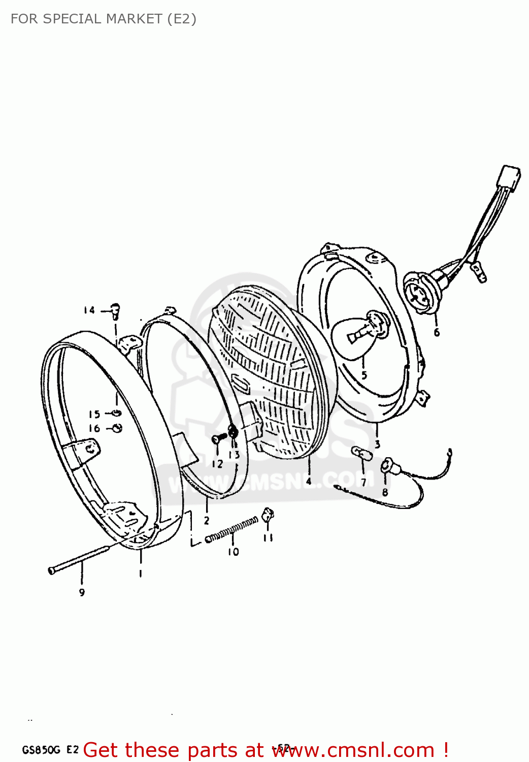 FOR SPECIAL MARKET (E2) GS850 1986 (G) GENERAL EXPORT (E01)