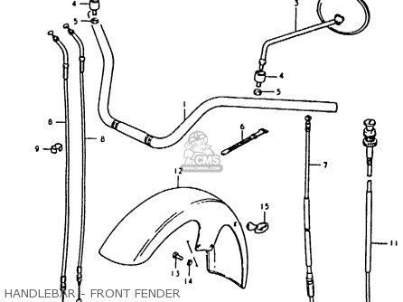HANDLEBAR - FRONT FENDER - GS850 1986 (G) GENERAL EXPORT (E01)