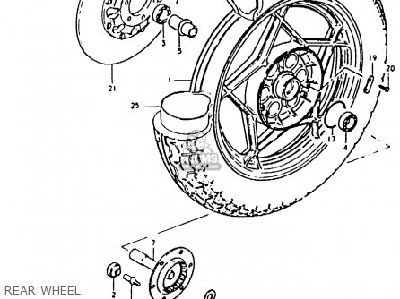 REAR WHEEL - GS850 1986 (G) GENERAL EXPORT (E01)