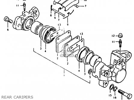 REAR CARIPERS - GS850 1986 (G) GENERAL EXPORT (E01)