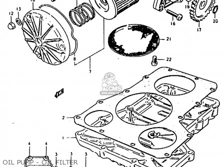 OIL PUMP - OIL FILTER - GS850 1986 (G) GENERAL EXPORT (E01)