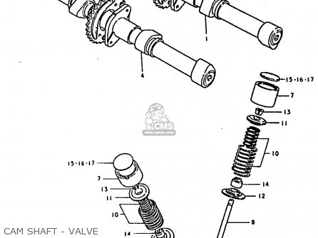 CAM SHAFT - VALVE - GS850 1986 (G) GENERAL EXPORT (E01)