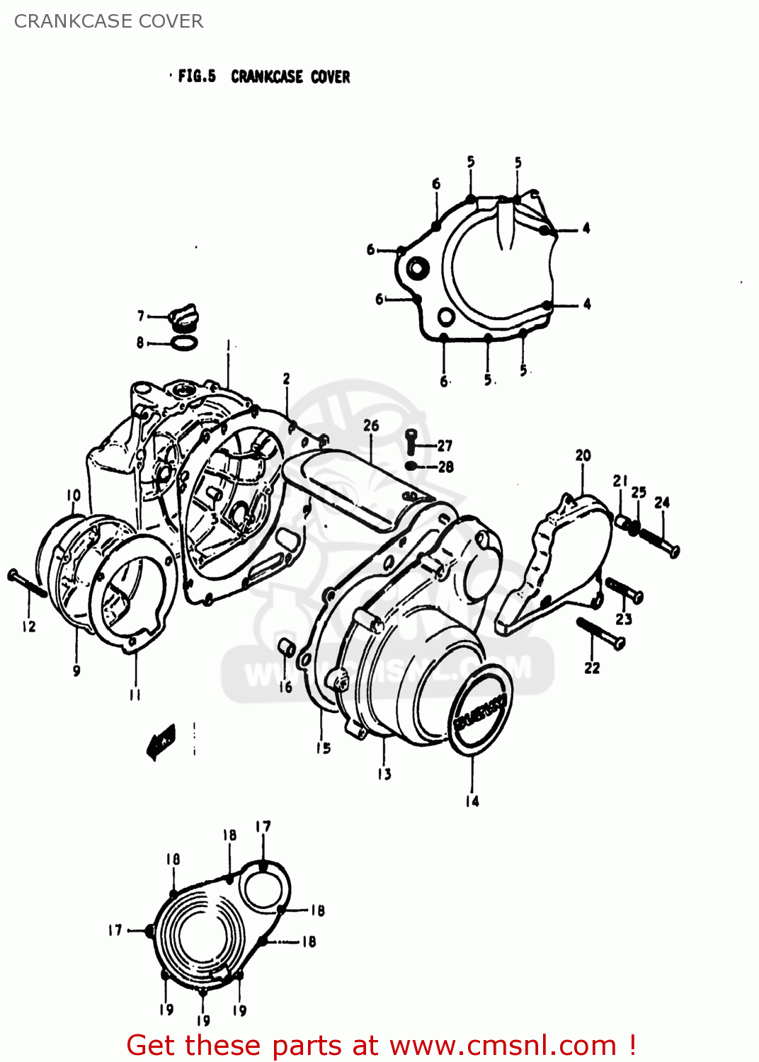 CRANKCASE COVER GS850G 1979 (N) USA (E03)