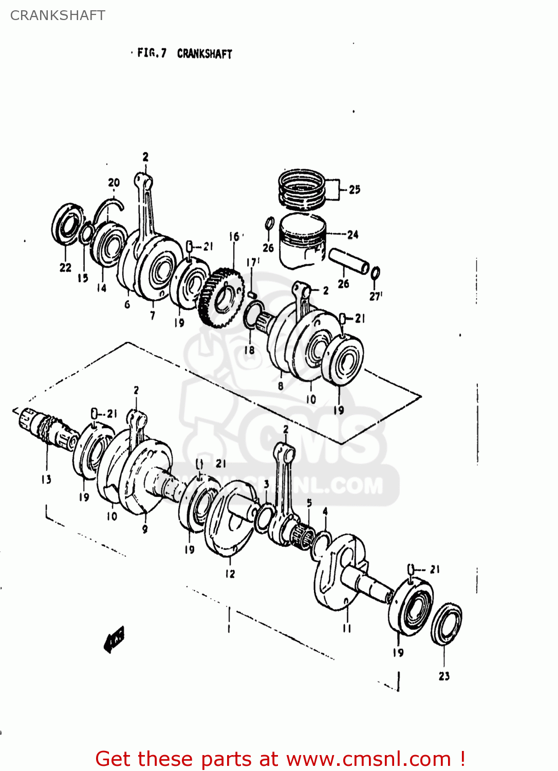 CRANKSHAFT GS850G 1979 (N) USA (E03)