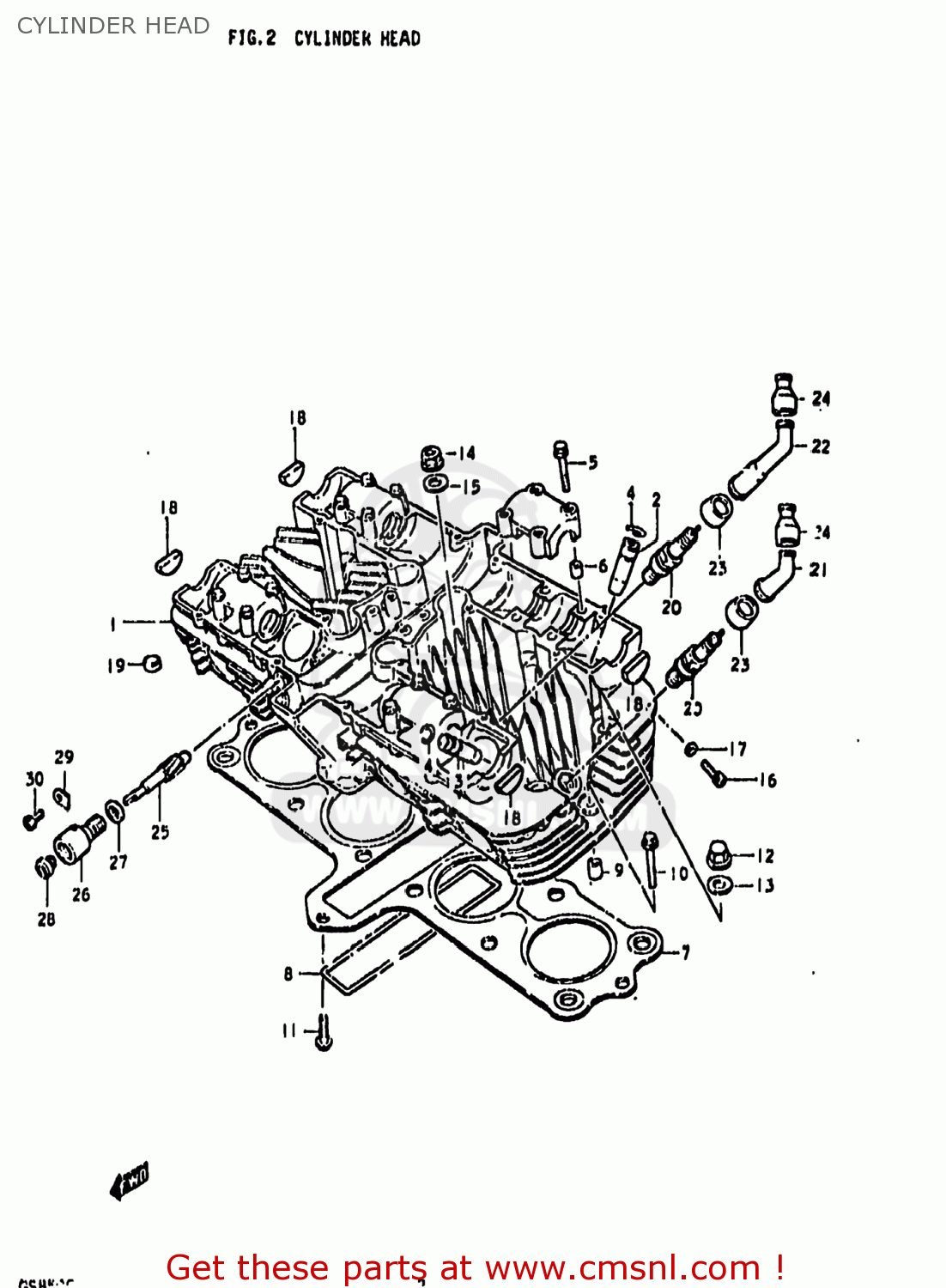 CYLINDER HEAD GS850G 1979 (N) USA (E03)