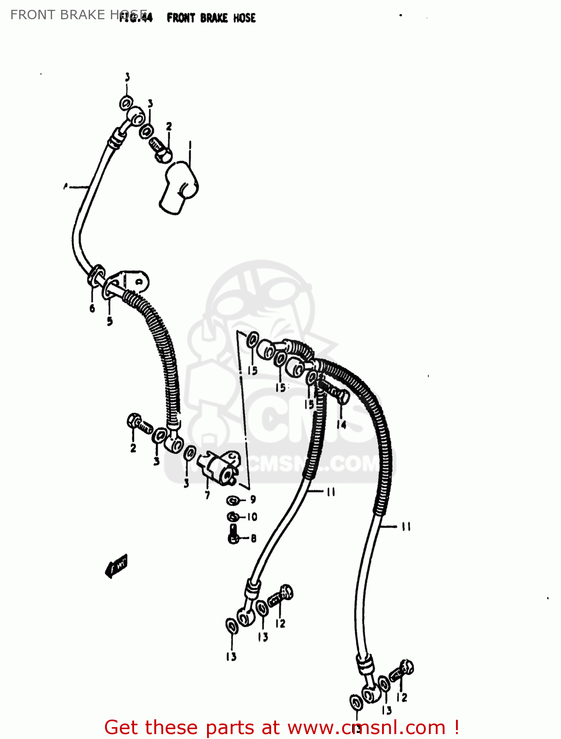 FRONT BRAKE HOSE GS850G 1979 (N) USA (E03)