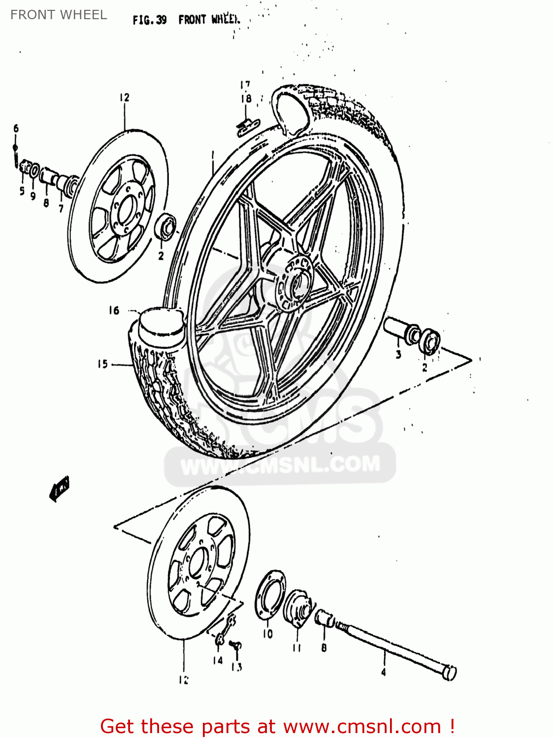 FRONT WHEEL GS850G 1979 (N) USA (E03)