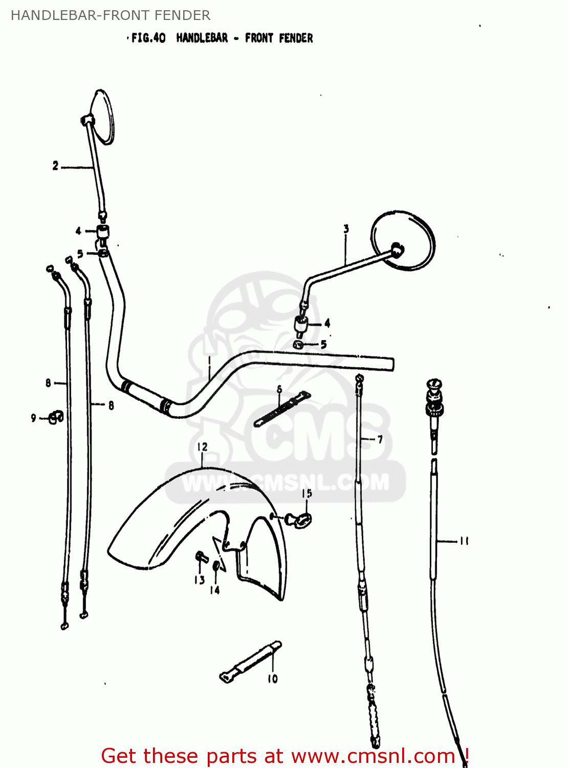 HANDLEBAR-FRONT FENDER GS850G 1979 (N) USA (E03)